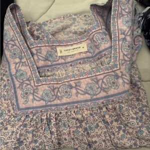 Lucky Brand  Boho Pastel Floral Women's Blouse